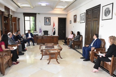  رئيس جامعة دمشق يستقبل السفير الفنزويلي في سورية       